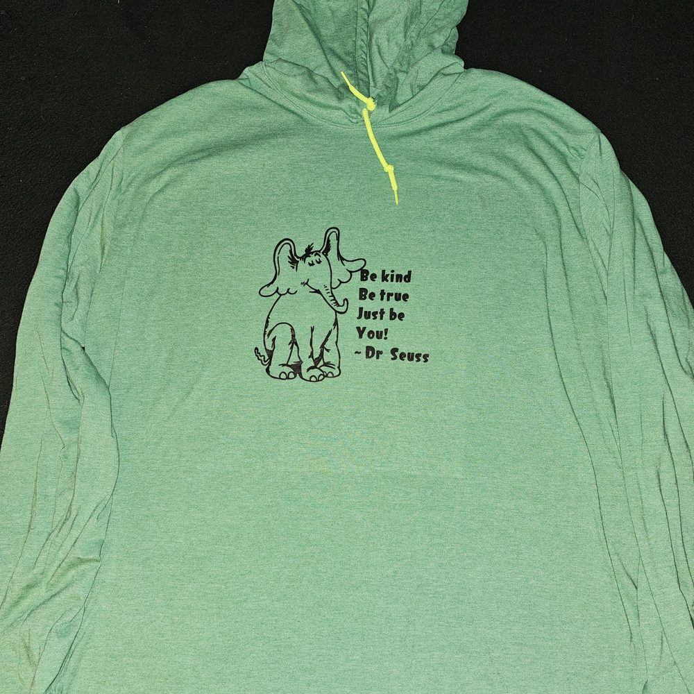 Green Graphic Hoodie Top